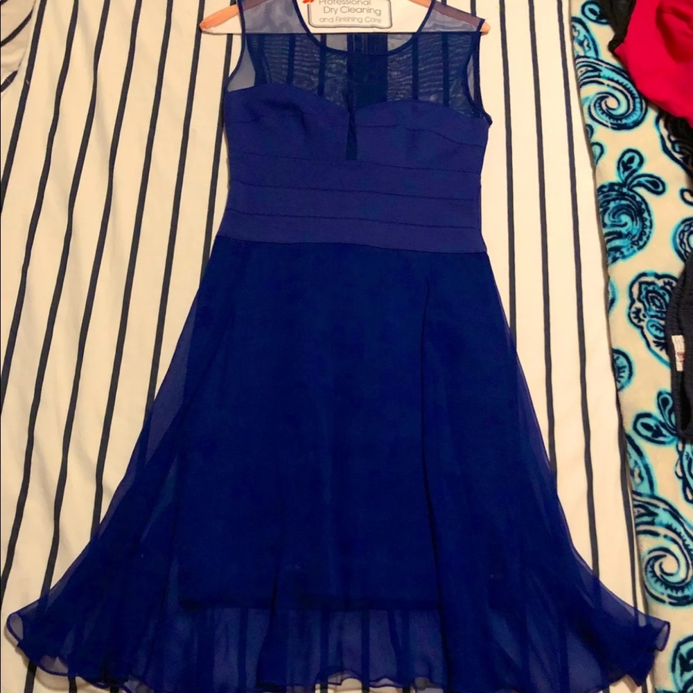 bcbgmaxazria dark blue aline dress